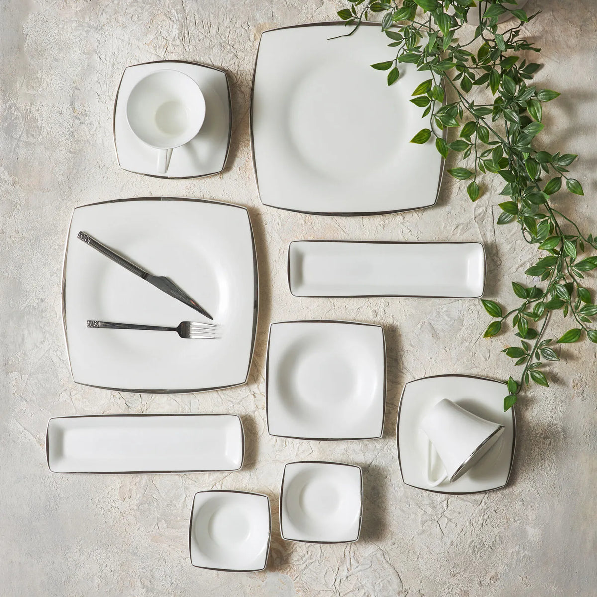 Karaca Fine Pearl Agate 26-Piece Breakfast/Serving Set - 6-Person | Platinum Elegance, 153.03.08.1426
