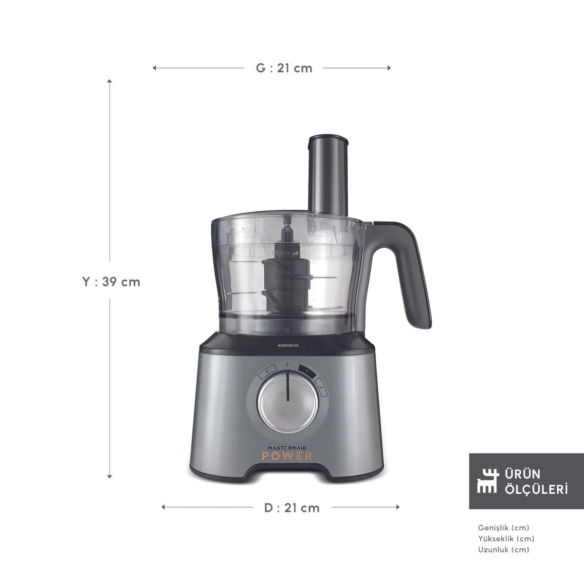 Karaca Mastermaid Power Multifunctional 10 in 1 Food Processor 2000W, Galaxy Grey, 153.03.06.6570