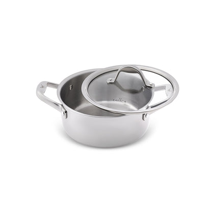 Karaca 3Ply PowerSteel 316+ Stainless Steel Induction Base Honeycomb Patterned Pot 20 cm, 153.03.08.1833