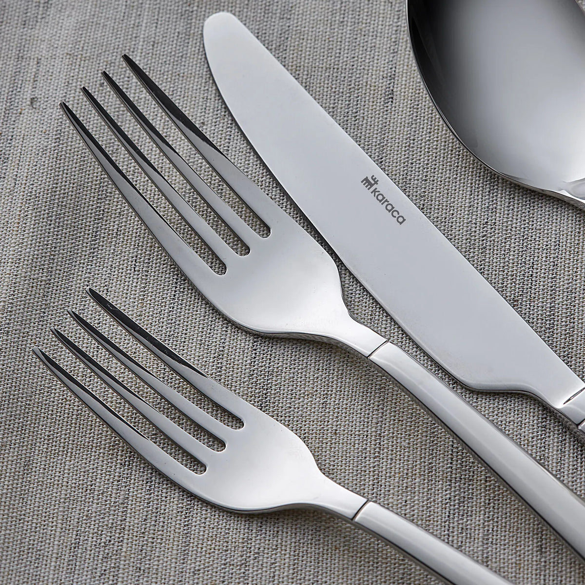 Karaca Juniper Elegance 84-Piece Stainless Steel Cutlery Set for 12 People - Boxed Premium Dining Set, 153.03.08.2196