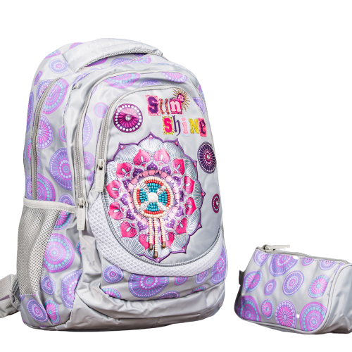 Glossy Bird, School bag Set Of 2 Pcs, Available in Different Colors
