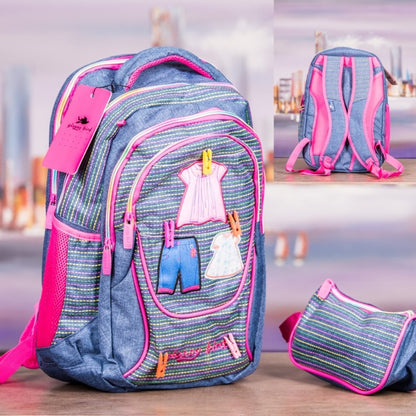 Glossy Bird, School bag Set Of 2 Pcs, Available in Different Colors