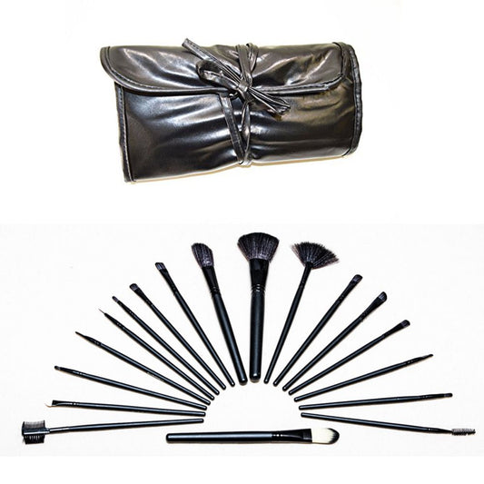 Cool Gift, 18Pcs Makeup Brush Set Natural Synthetic Professional With Leather Case
