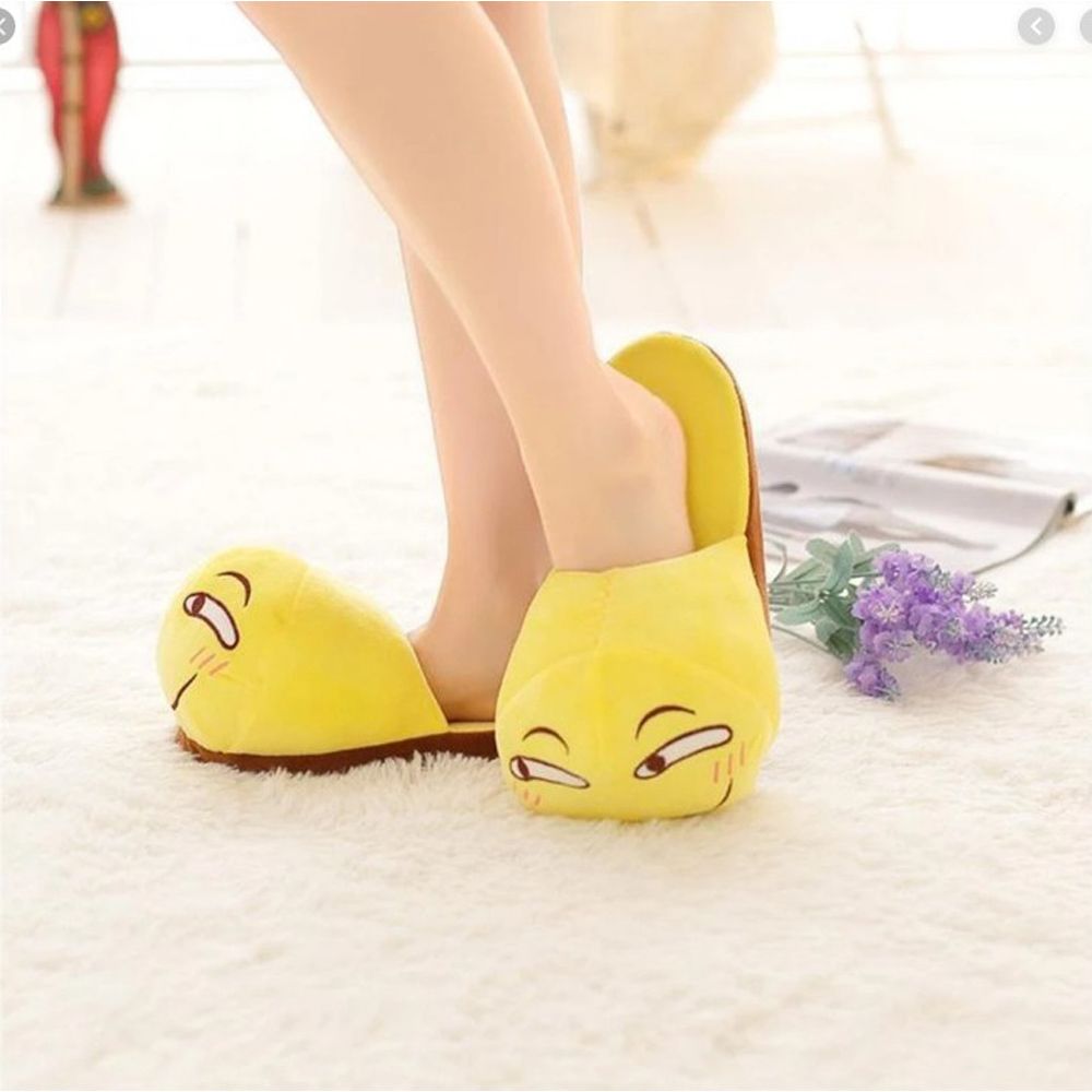 Cool Gift, Women Emoji Slippers Plush Stuffed (Chosen Randomly)