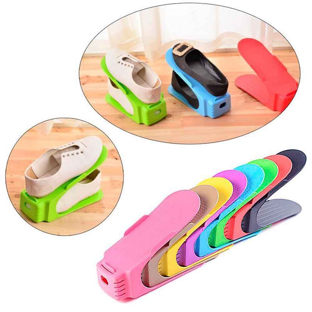 Cool Gift, Double Layer Shoe Organizer Stand 1 pc (Random Color)