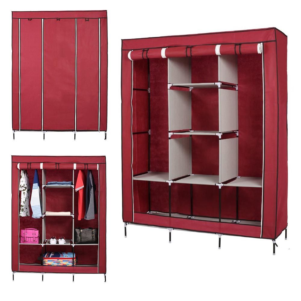 Cool Gift, Storage Wardrobe 3 Sections - 175 cm, Available in Different Colors
