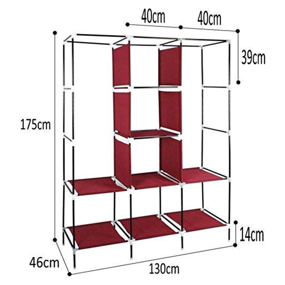 Cool Gift, Storage Wardrobe 3 Sections - 175 cm, Available in Different Colors