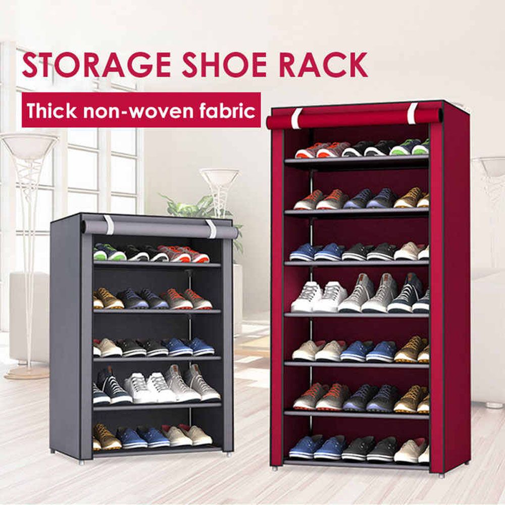 Cool Gift, 7 Layers Shoe Rack With Fabric Cover, Available in Different Colors