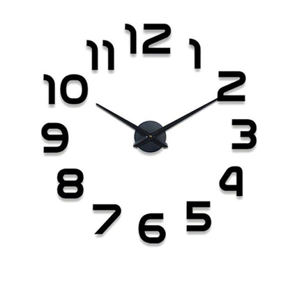 Cool Gift, DIY Wall Clock 3D Mirror, Clock Wall Stickers, Available in Different Sizes