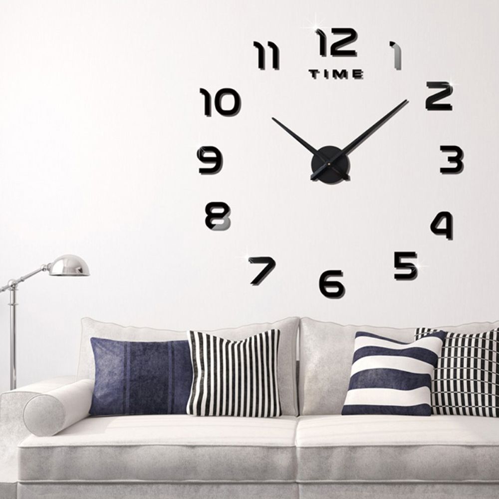 Cool Gift, DIY Wall Clock 3D Mirror, Clock Wall Stickers, Available in Different Sizes