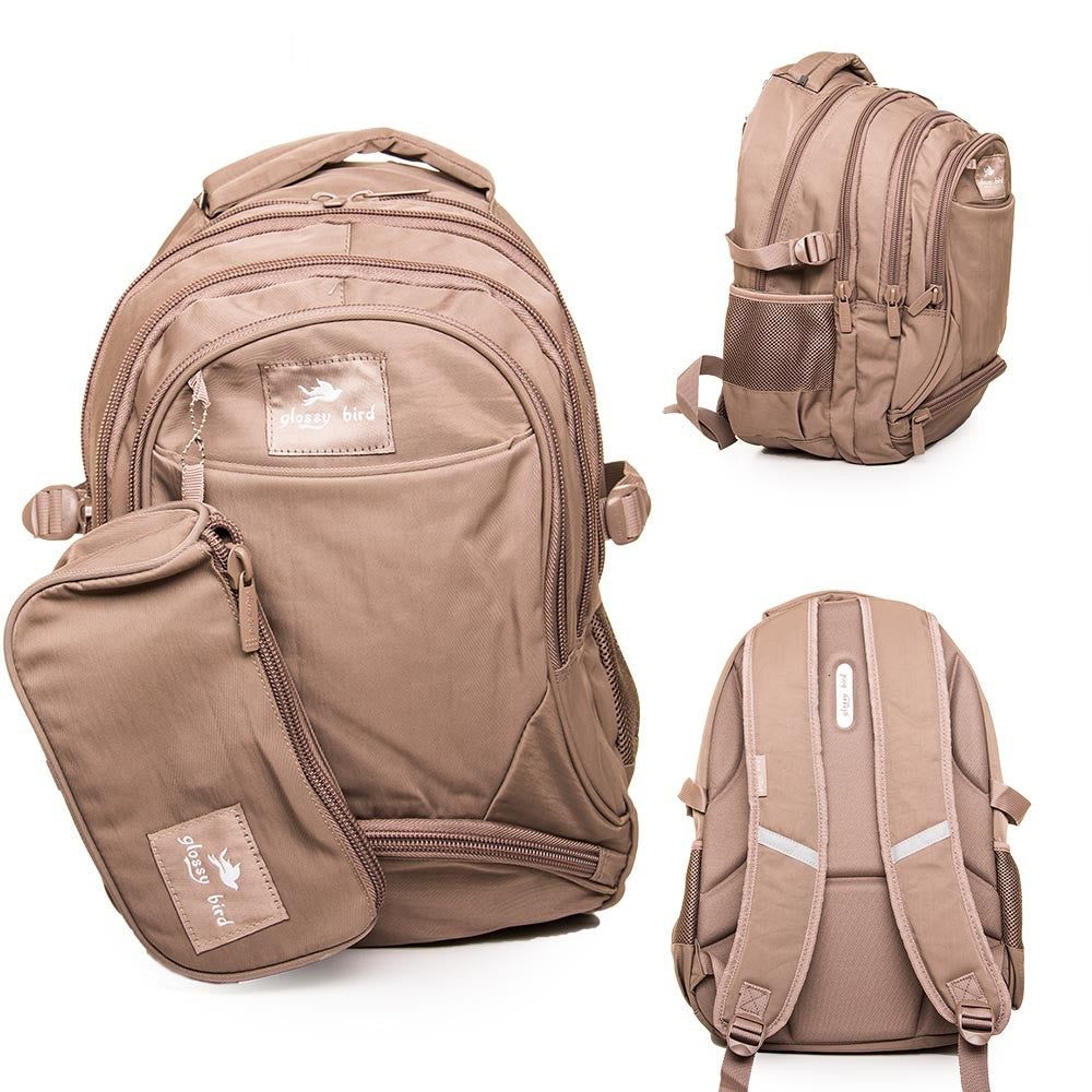 Glossy Bird, School bag Set Of 2 Pcs, Available in Different Colors