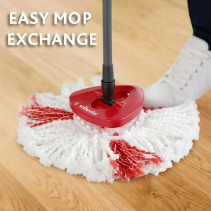Vileda Turbo 163422 Rotating Mop Bucket Set with Foot Pedal |Telescopic Handle 85 – 123 cm