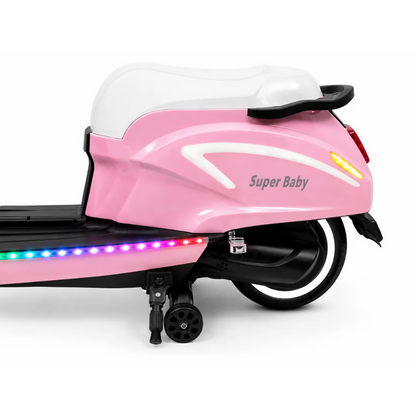 Vintage Kids Electric Motorcycle – 12V Battery, Dual 550W Motors, LED Lights & Music