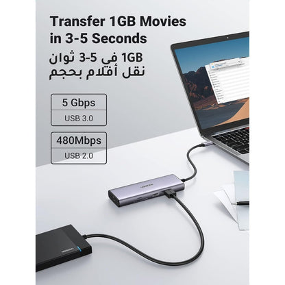 Ugreen, Dual Display 9-In-1 Usb-C Hub Docking Station Adapter Ugreen Cm490 - 90119