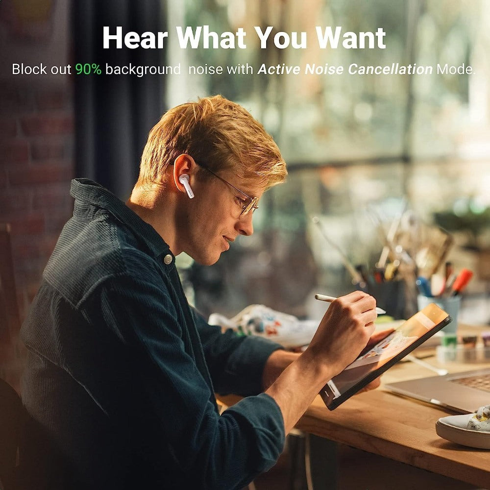 Ugreen, Hitune T3 Active Noise Cancelling Wireless Earbuds Bluetooth 5.2 Ws106-90206