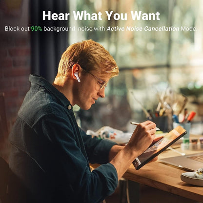 Ugreen, Hitune T3 Active Noise Cancelling Wireless Earbuds Bluetooth 5.2 Ws106-90206
