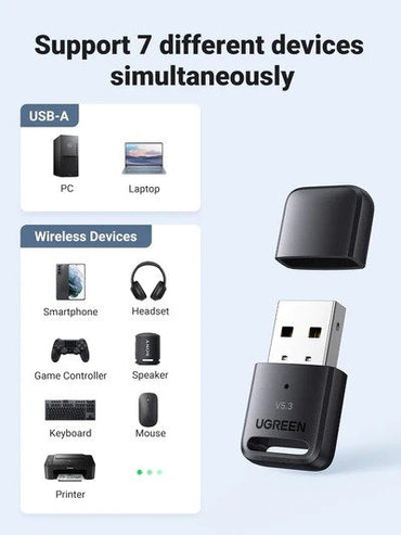 Ugreen, Usb Bluetooth 5.3 Adapter, Stable, Faster& Higher Sound Quality Ugreen Cm591-90225