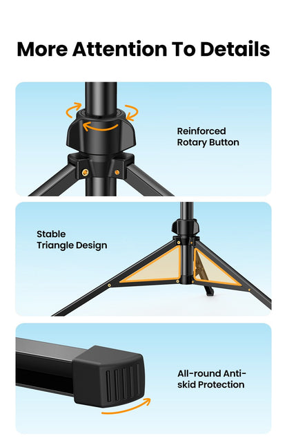 Ugreen, Phone Tripod Stand,  High Quality Aluminum Alloy,  Adjustuble Height Up To 1.7M Ugreen Lp377 - 90235