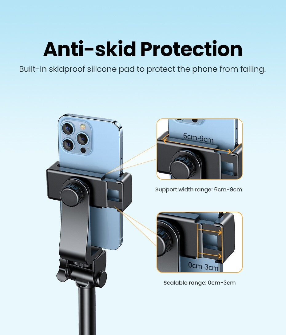 Ugreen, Phone Tripod Stand,  High Quality Aluminum Alloy,  Adjustuble Height Up To 1.7M Ugreen Lp377 - 90235