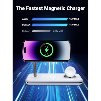 Ugreen, 25W 3-In-1 Magsafe Wireless Station For Apple Watch/ Iphone/Airpods Ugreen Cd278 - 90326