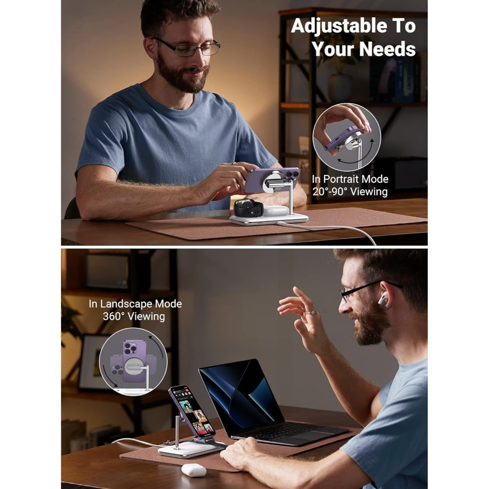 Ugreen, 25W 3-In-1 Magsafe Wireless Station For Apple Watch/ Iphone/Airpods Ugreen Cd278 - 90326
