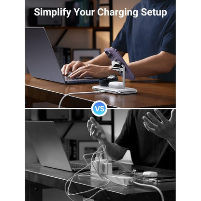 Ugreen, 25W 3-In-1 Magsafe Wireless Station For Apple Watch/ Iphone/Airpods Ugreen Cd278 - 90326