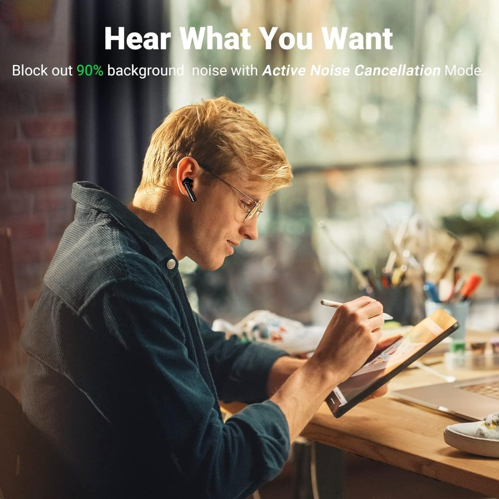 Ugreen, Hitune T3 Active Noise Cancelling Wireless Earbuds Bluetooth 5.2 Ws106-90401 (Black)