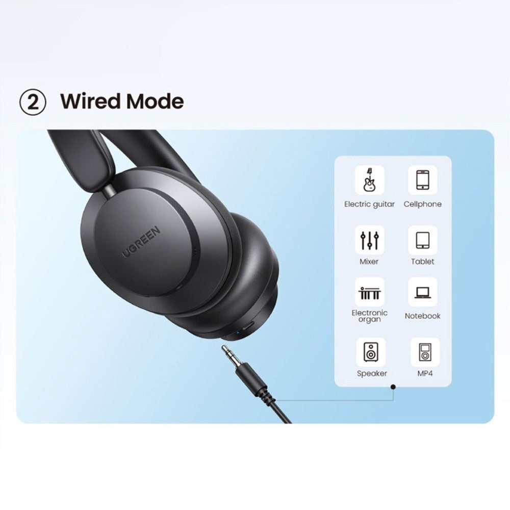 Ugreen, Hitune Max 3 Wireless Headphones, 60 Hours Active Noise Cancelling Hybrid Headphones ,3D Spatial Audio Ugreen Hp106-90422