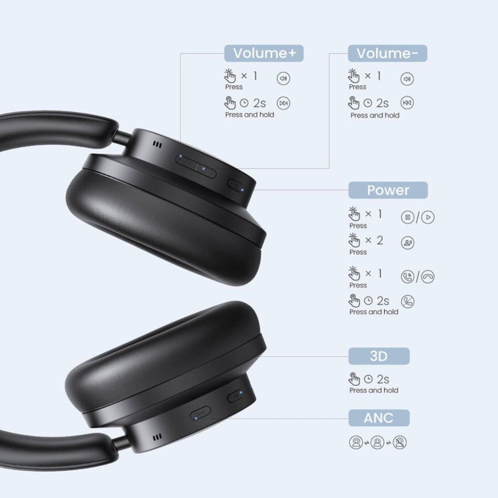 Ugreen, Hitune Max 3 Wireless Headphones, 60 Hours Active Noise Cancelling Hybrid Headphones ,3D Spatial Audio Ugreen Hp106-90422