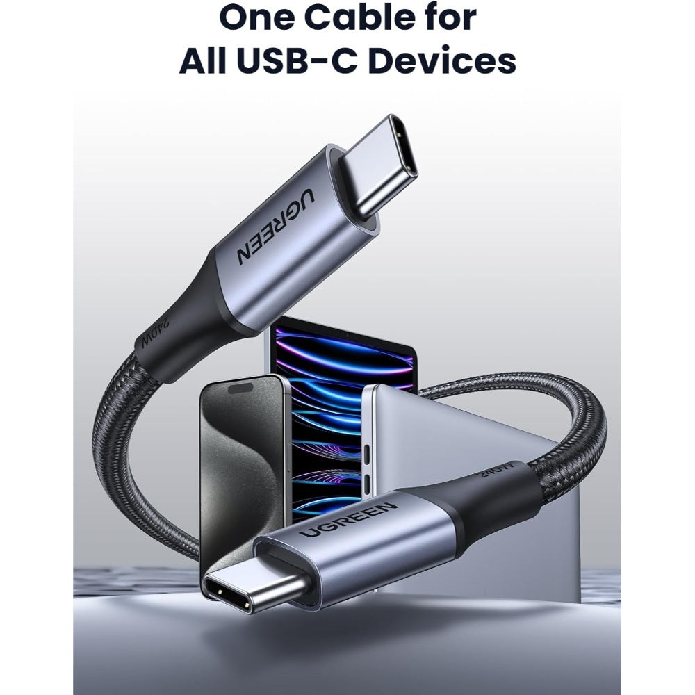 Ugreen, Usb-C To Usb-C Charging & Sync Cable For: Cell Phone, Tablet, Macbook, Ipad, Laptop Ugreen Us535 - 90440