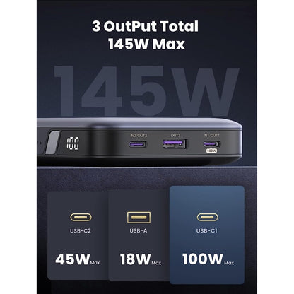 Ugreen, 145W Output Portable Power Bank Charger Compatible With Laptops, Macbook Pro/Air, Iphone, Samsung Etc .. Ugreen Pb205 - 90597A