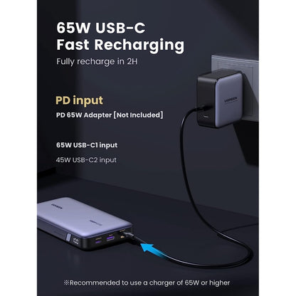 Ugreen, 145W Output Portable Power Bank Charger Compatible With Laptops, Macbook Pro/Air, Iphone, Samsung Etc .. Ugreen Pb205 - 90597A