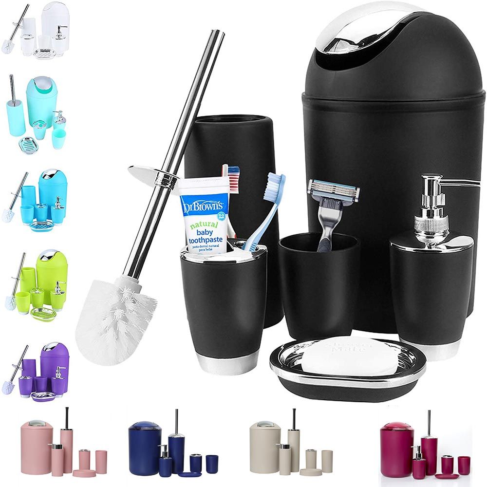 Sanitary, 6 Piece Bathroom Accessories Set, Available In Different Colors