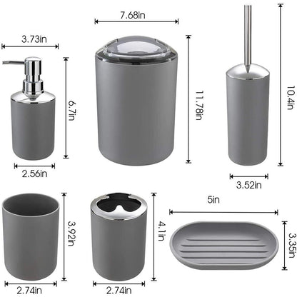 Sanitary, 6 Piece Bathroom Accessories Set, Available In Different Colors