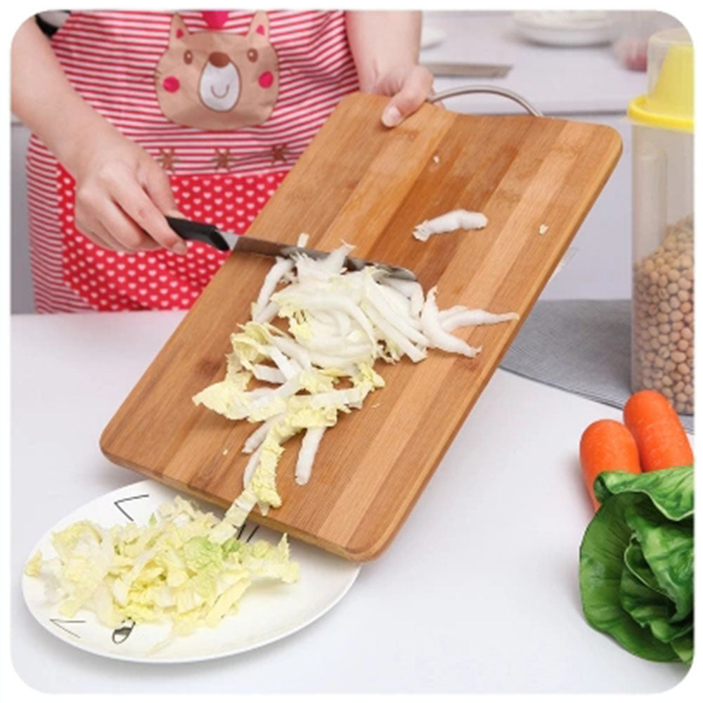 Cool Gift, High Quality Bamboo Cutting Board With Metal Handle Rectangular, Available in Different Sizes