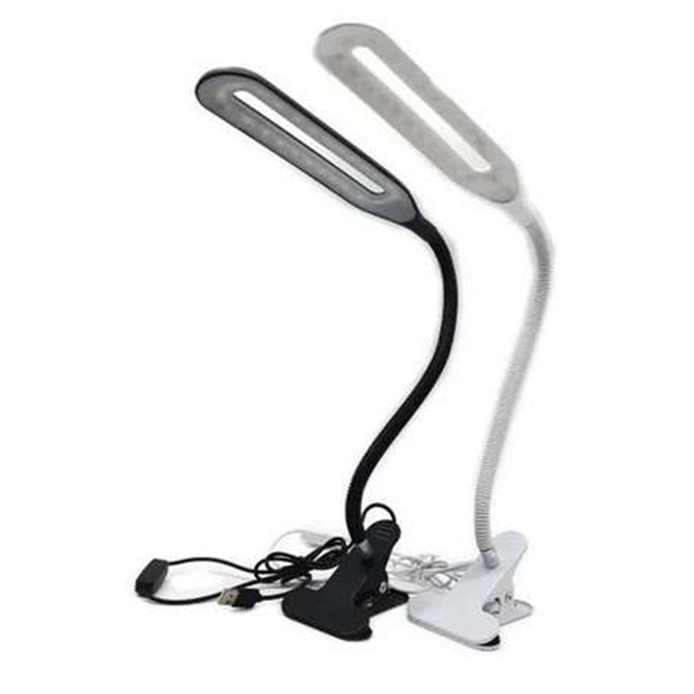 Cool Gift, Clip-On Desk Lamp, Eye Guard Flexible Reading Lamp, Black