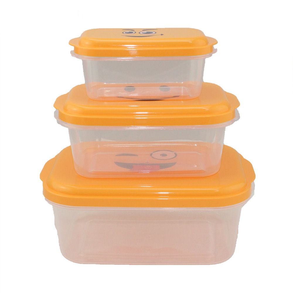 Cool Gift, Emoji Plastic Food Container (3 Pcs/Set), Available in Different Models