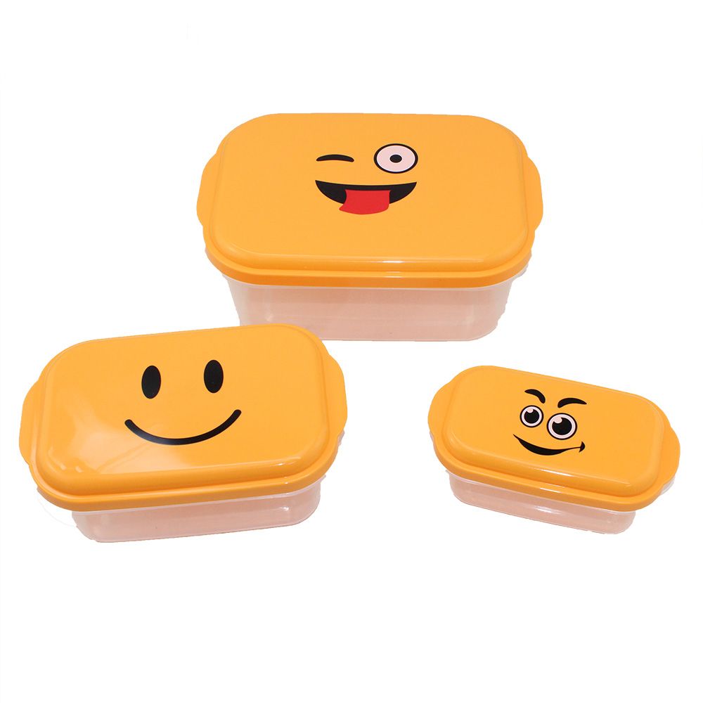 Cool Gift, Emoji Plastic Food Container (3 Pcs/Set), Available in Different Models