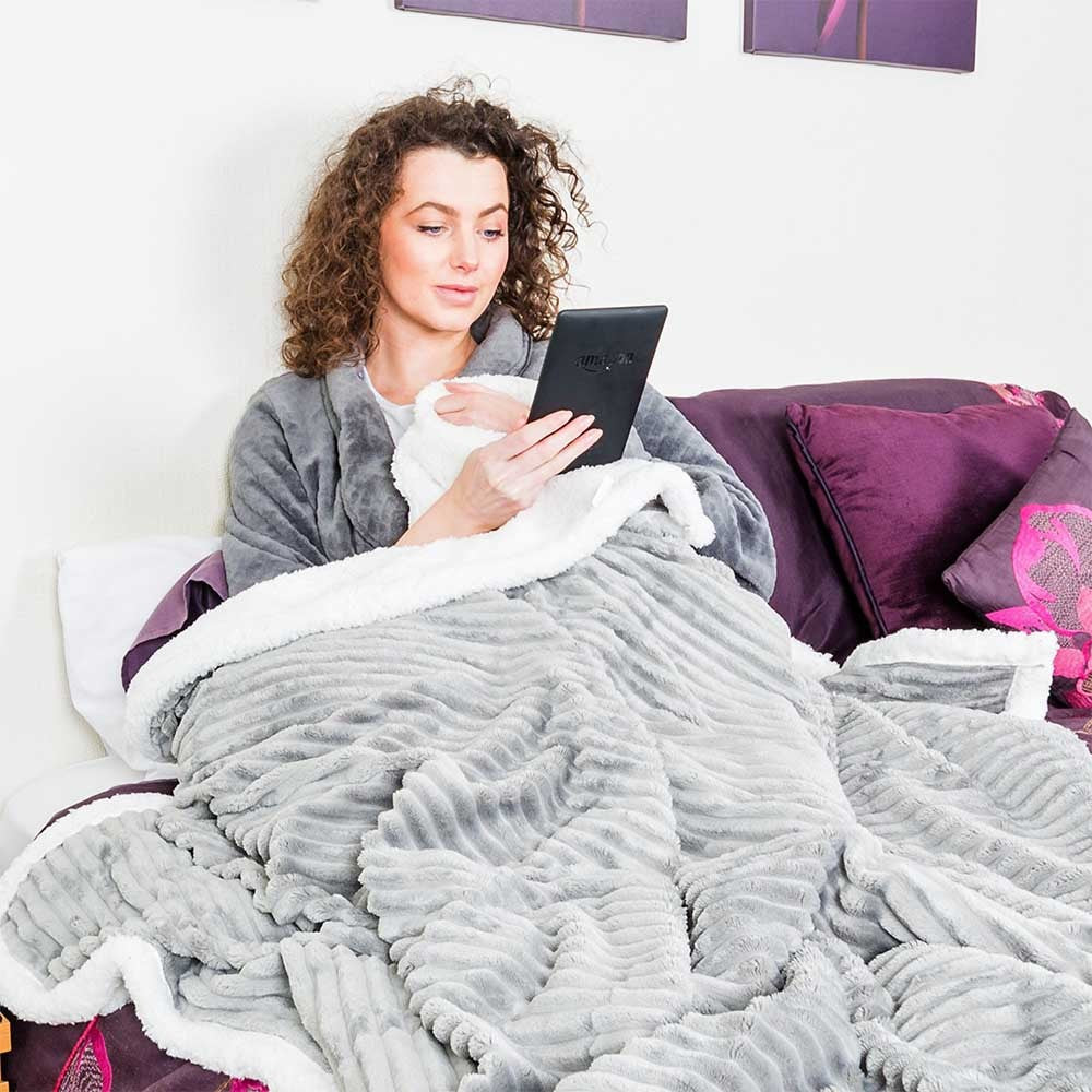 Cool Gift, Dual Sided Super Soft Blanket with Fleece Face and Plush Sherpa, Available in Different Colors