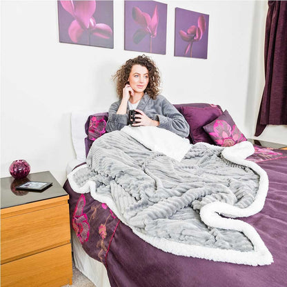 Cool Gift, Dual Sided Super Soft Blanket with Fleece Face and Plush Sherpa, Available in Different Colors