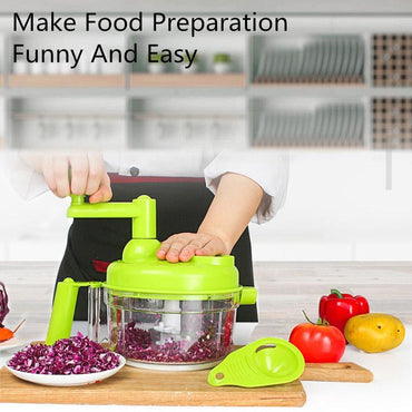 Cool Gift, Manual Vegetable Cutter Food Processor 8 in 1 - Food Chopper, Mixer, Blender, Available in Different Sizes
