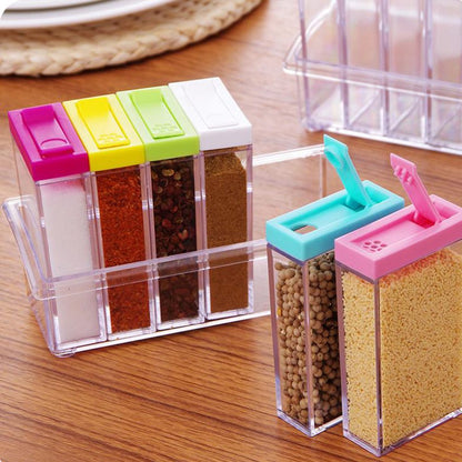 Cool Gift, Transparent Plastic Seasoning Six-piece Set
