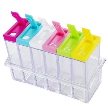Cool Gift, Transparent Plastic Seasoning Six-piece Set