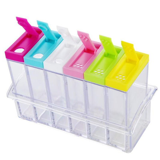 Cool Gift, Transparent Plastic Seasoning Six-piece Set