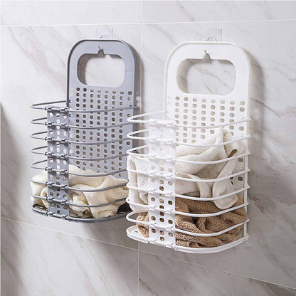 Cool Gift, Foldable Wall Mounted Laundry Basket - White
