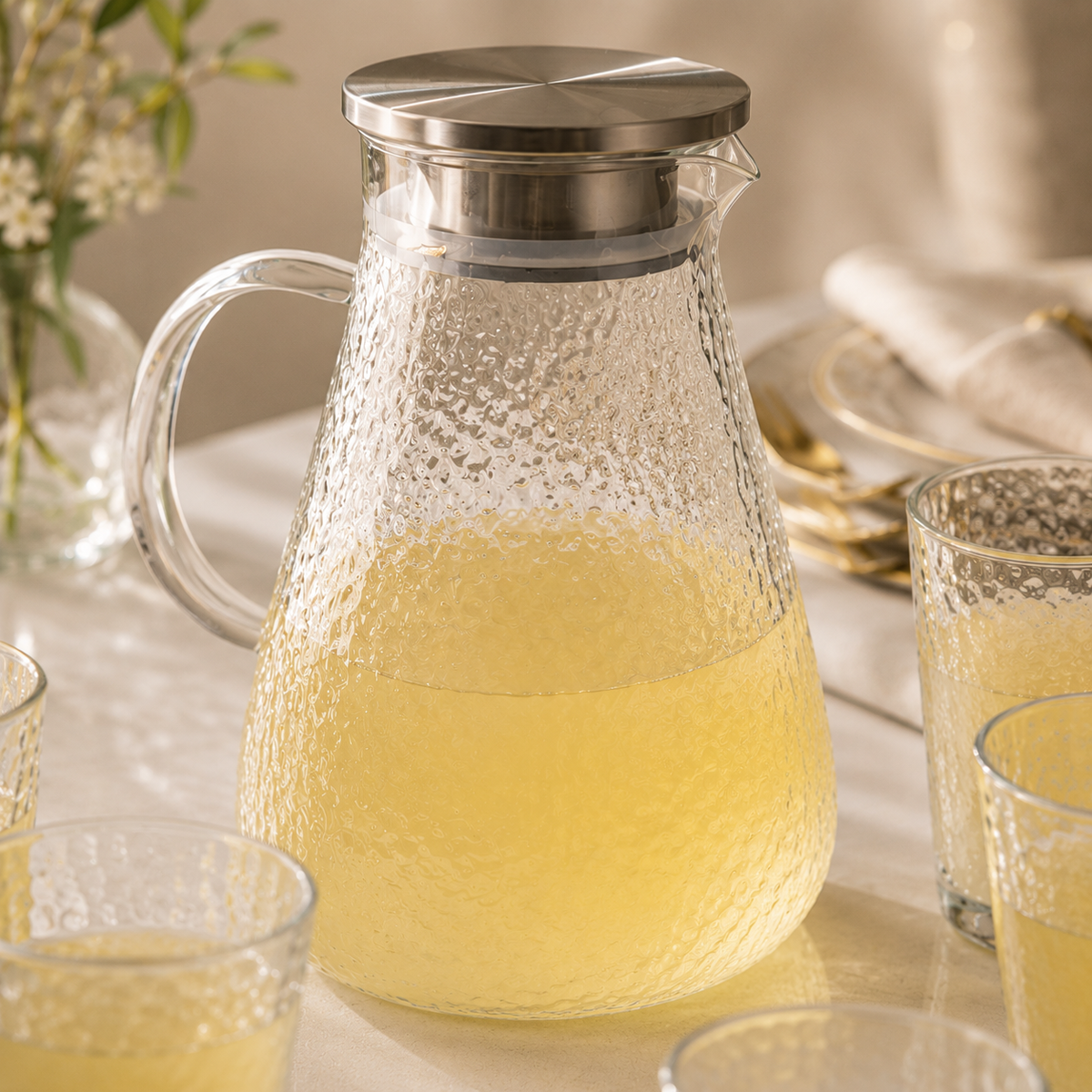 Karaca Luminous 7-Piece Glass Set – Transparent | Elegant Jug & Glassware, 153.09.01.9477