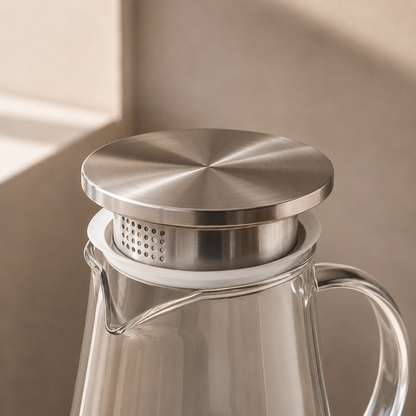 Karaca Serene 7-Piece Anthracite Glass Drinkware Set for 6 People – 1.8 L Carafe, 153.09.01.9484