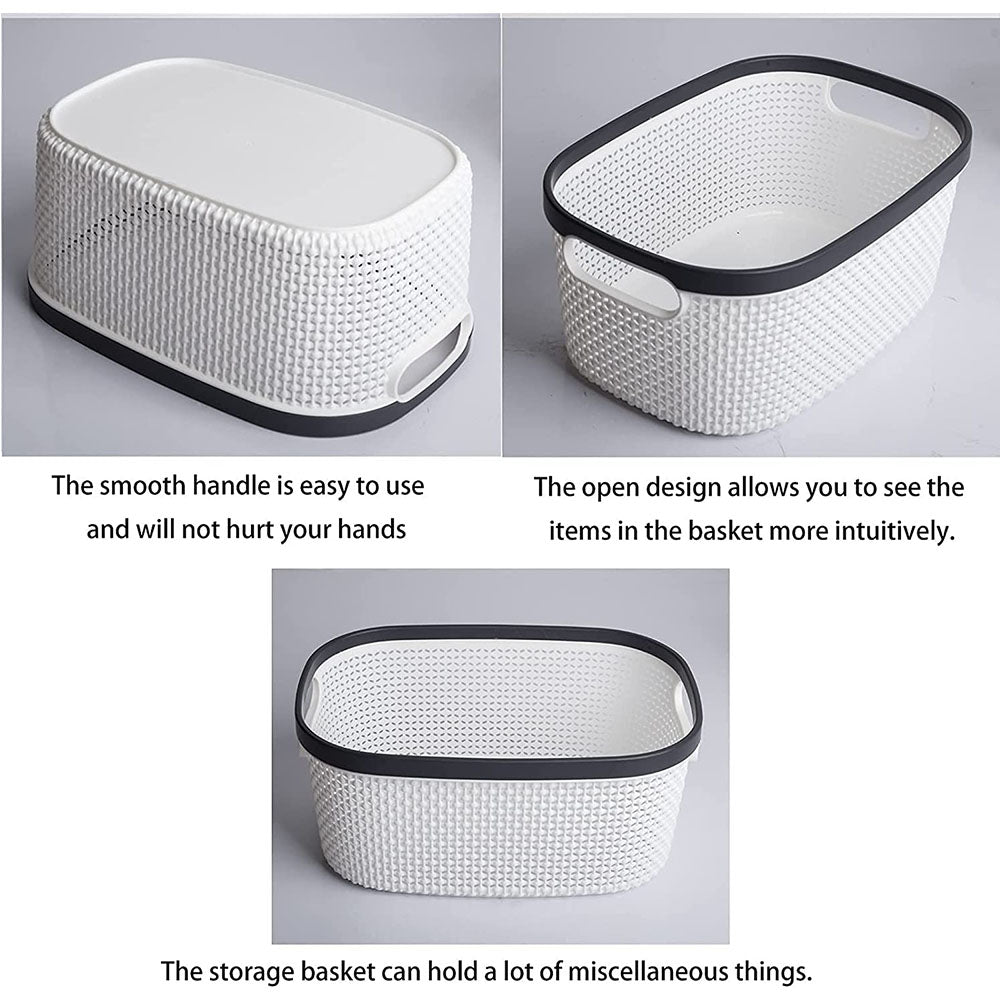 Cool Gift, Rectangle Laundry Basket Plastic Storage Organizer - Set of 4 Pcs, Available in Different Colors
