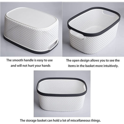 Cool Gift, Rectangle Laundry Basket Plastic Storage Organizer - Set of 4 Pcs, Available in Different Colors