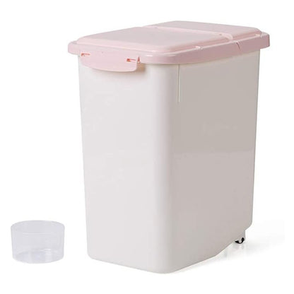 Cool Gift, 12Kg Sealed Plastic Storage Box With Measuring Cup, Available in Different Colors